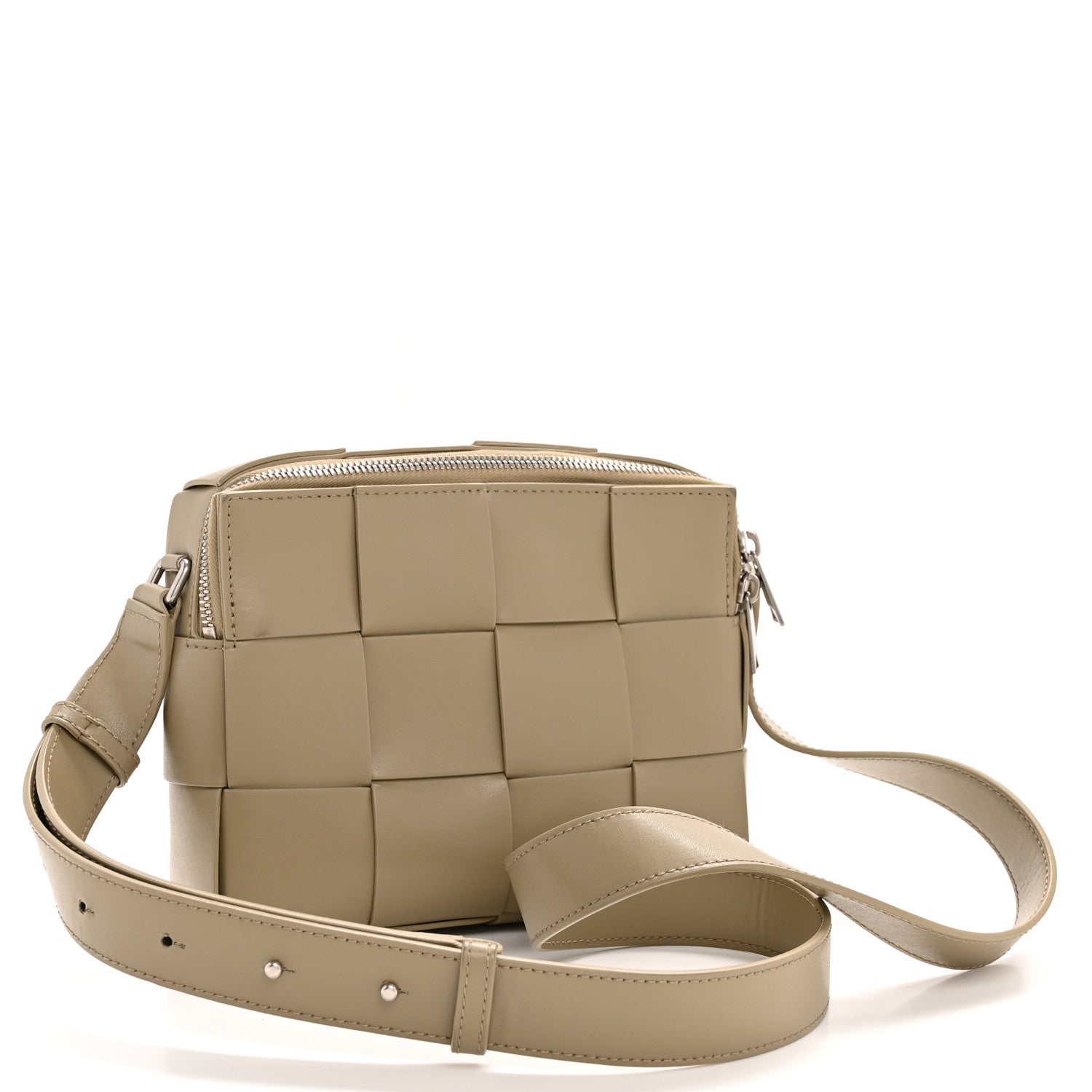 Bottega Veneta Lambskin Maxi Intrecciato Cassette Camera Bag Travertine 3 of 11