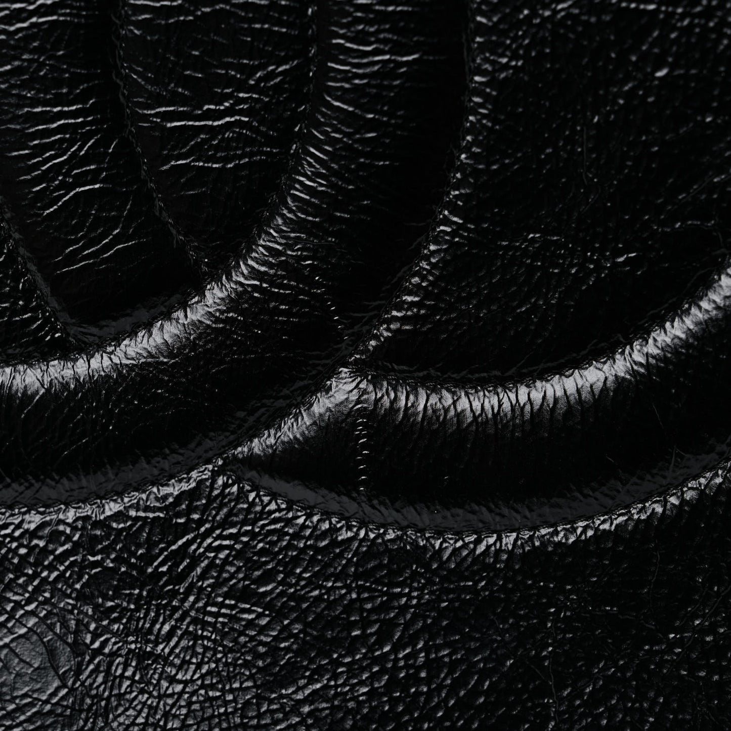 Shiny Aged Calfskin North South Shopping Bag Black