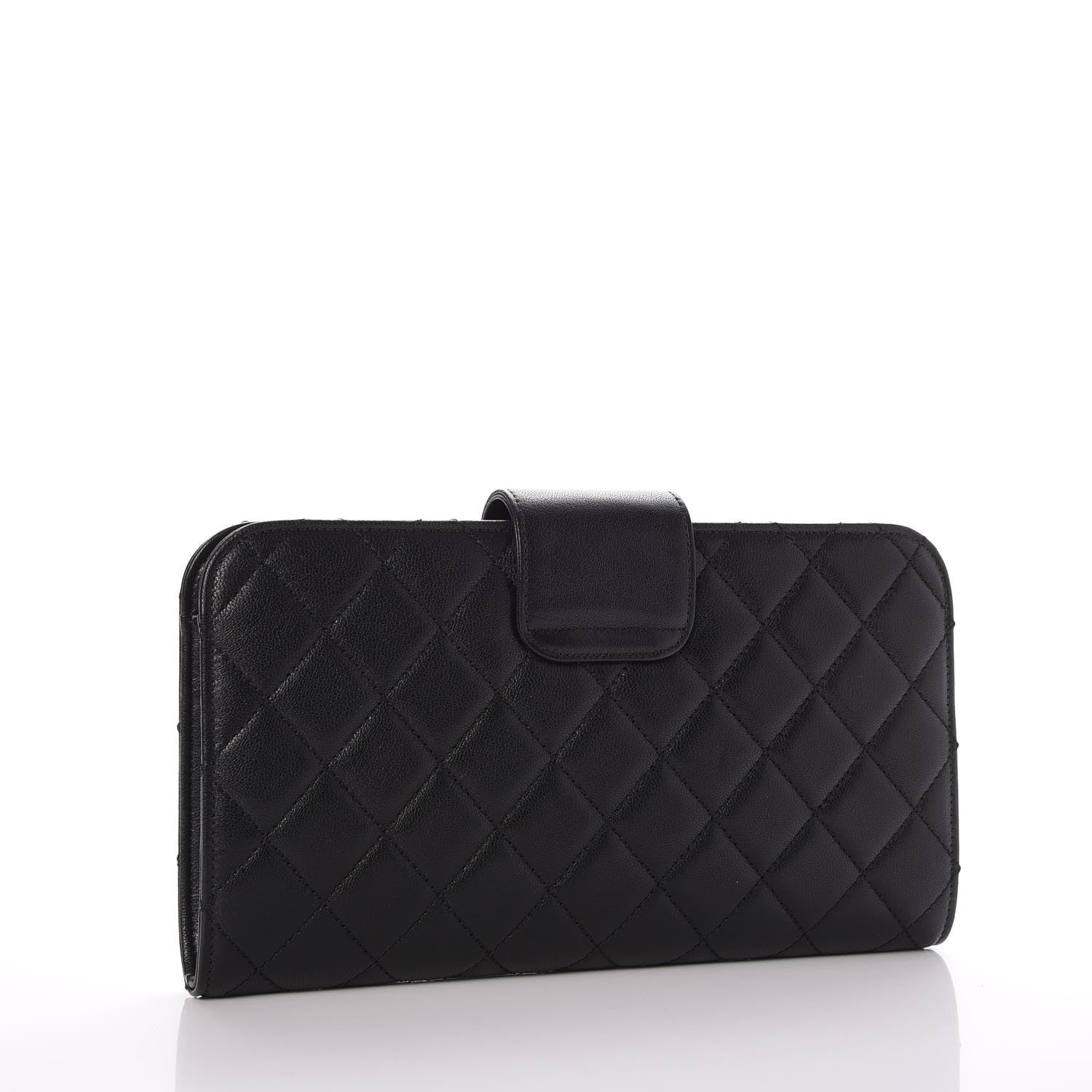 Chanel Sheepskin Quilted Beauty Lock Clutch Black 3 of 8