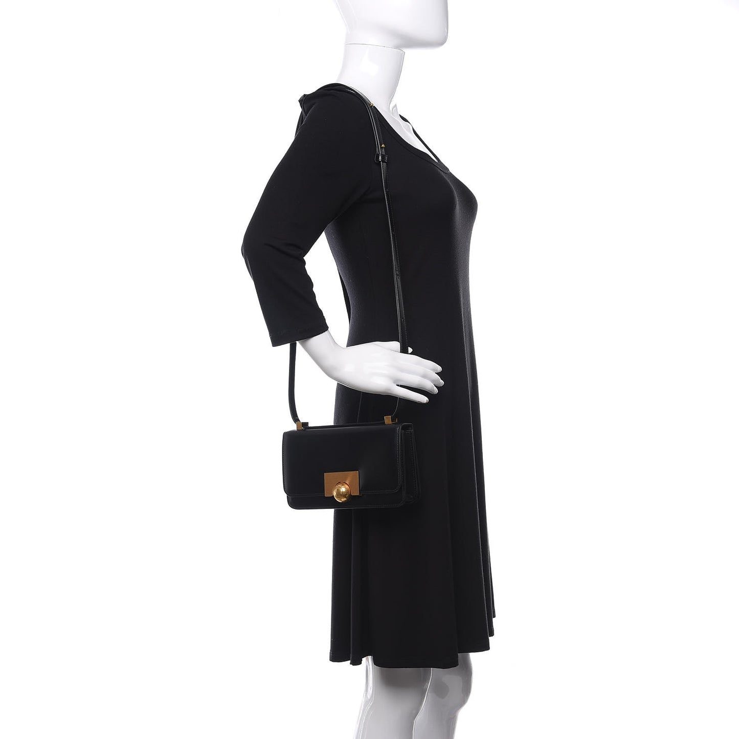 Spazzolato Calfskin Mini Classic BV Bag Black