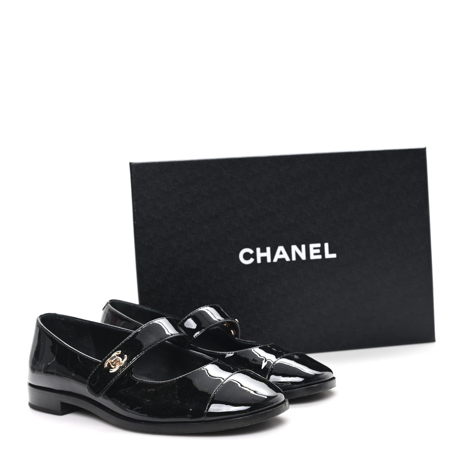 Chanel Patent Calfskin Mary Janes Flats 36.5 Black 10 of 10