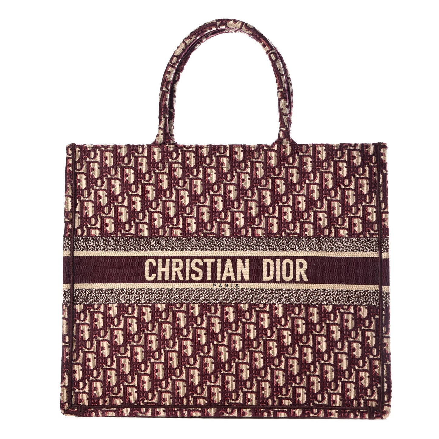 Oblique Large Book Tote Burgundy Multicolor