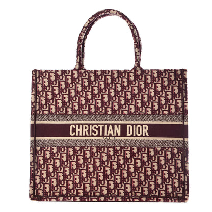 Christian Dior Oblique Large Book Tote Burgundy Multicolor 1 of 11
