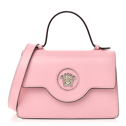 Versace Shiny Calfskin La Medusa Small Top Handle Shoulder Bag Pink 1 of 9