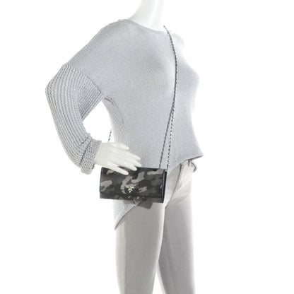 Prada Saffiano Camouflage Print Continental Chain Wallet Marmo Dis Camouflage 2 of 8