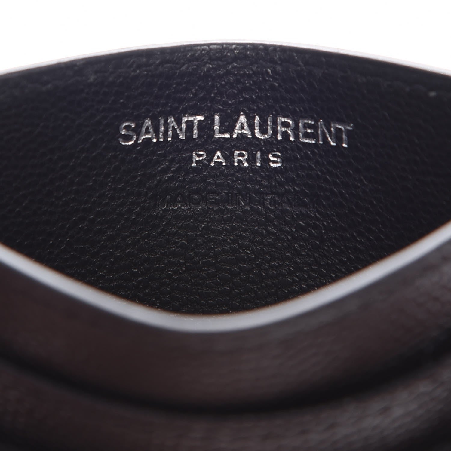 Saint Laurent Grain De Poudre Matelasse Chevron Monogram Credit Card Case Black 10 of 12