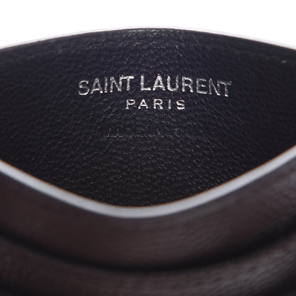 Saint Laurent Grain De Poudre Matelasse Chevron Monogram Credit Card Case Black 10 of 12