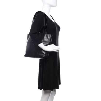 Chanel Calfskin Embossed CC Shoulder Bag Black 2 of 10