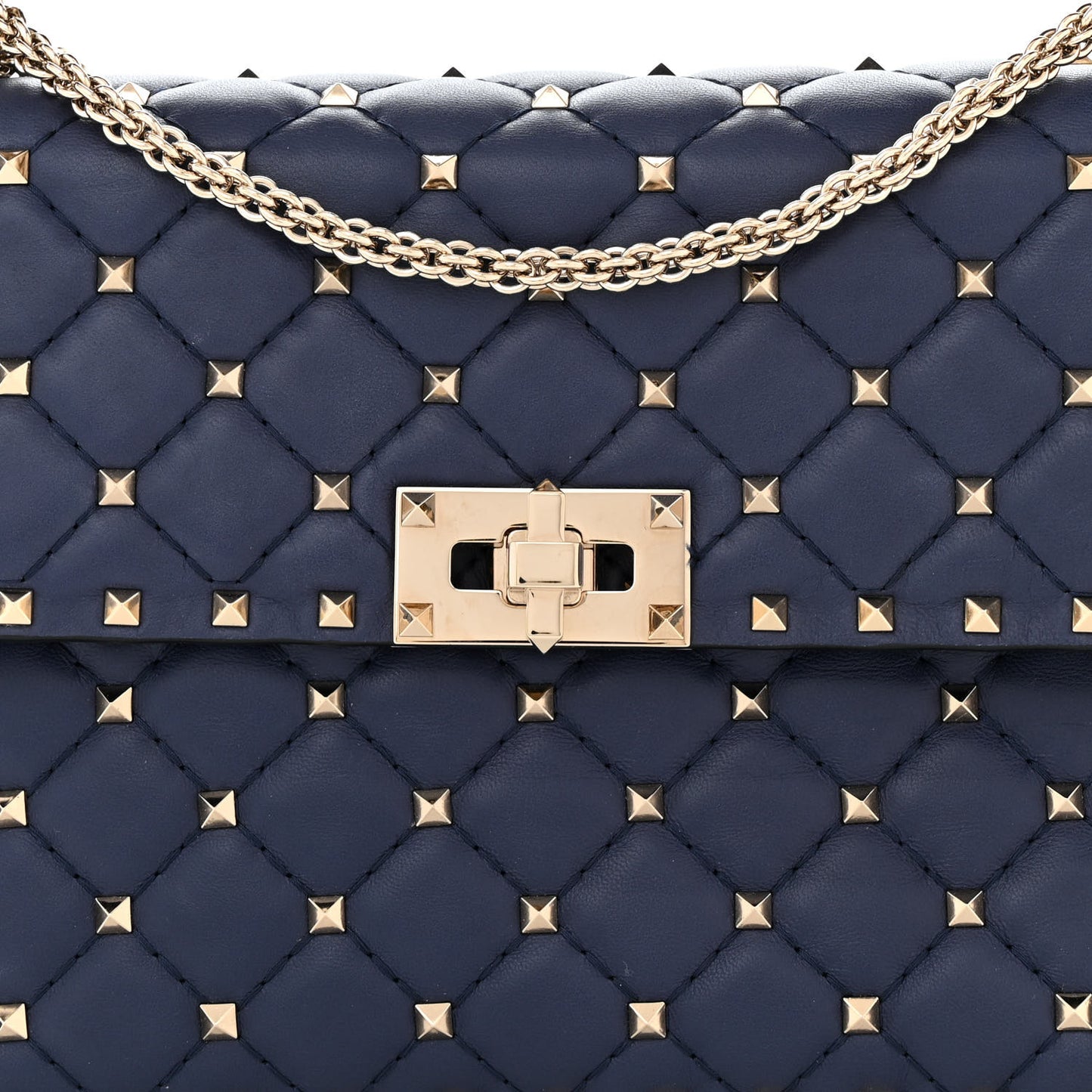 Nappa Medium Rockstud Spike Shoulder Bag Angel