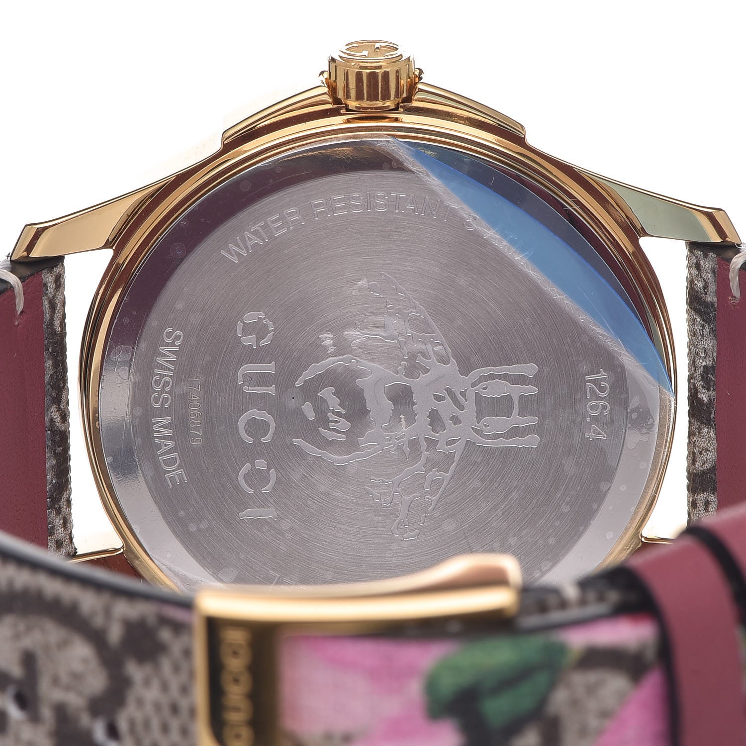 Gucci Stainless Steel Canvas 38mm G-Timeless Supreme GG Blooms Quartz Watch Brown 5 of 10