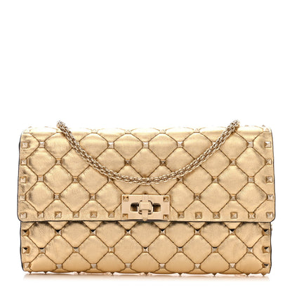 Valentino Garavani Metallic Nappa Rockstud Spike Wallet on Chain Mekong 1 of 11
