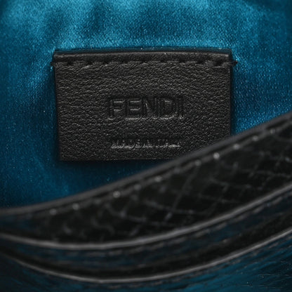 Fendi X SARAH COLEMAN Fabric Jacquard Ayers Enamel FF Vertigo Mini Baguette 1997 Tobacco Moro Black 6 of 11