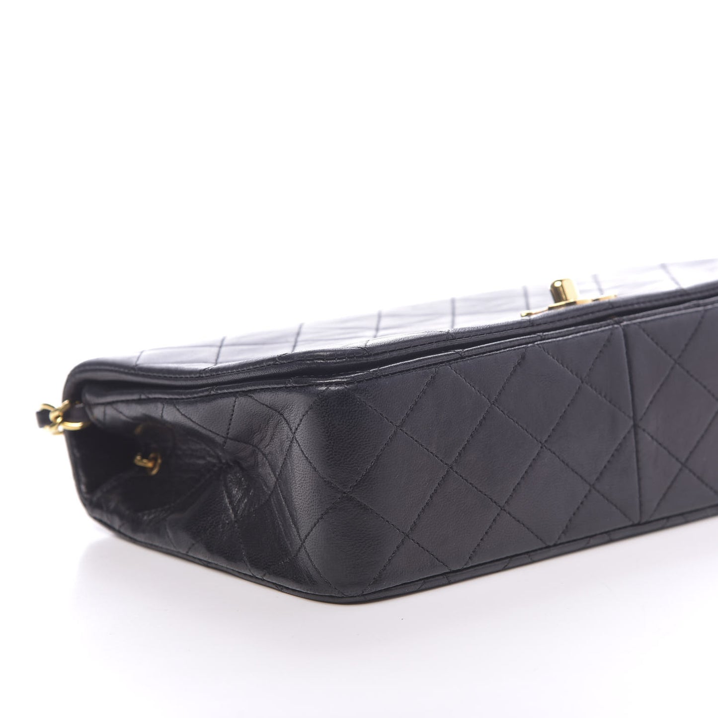 Lambskin Quilted Small Single Flap Bag Black