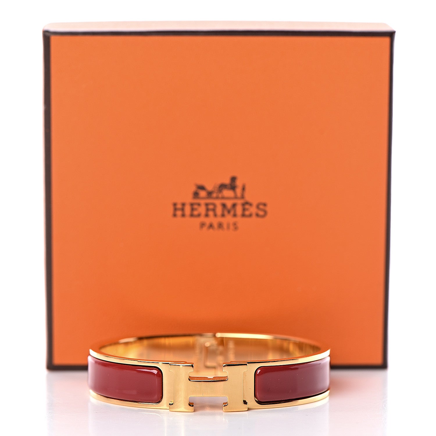 Hermes Enamel Narrow Clic Clac H Bracelet PM Rouge 6 of 6