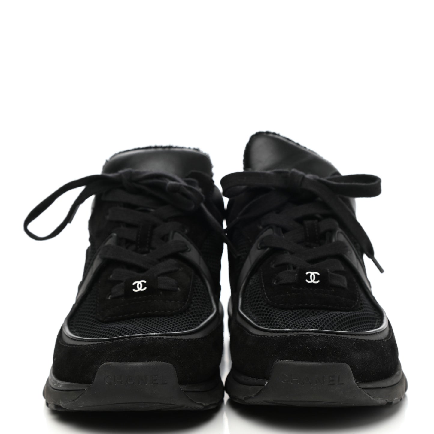 Calfskin Suede CC Sneakers 36.5 Black