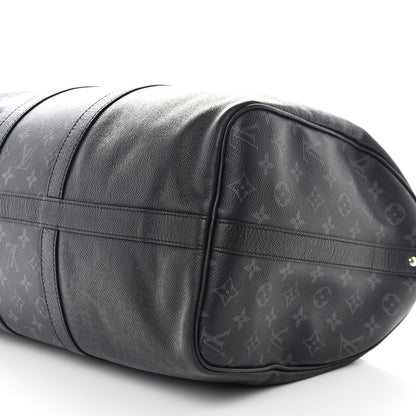 Louis Vuitton Taiga Monogram Eclipse Keepall Bandouliere 50 Black 10 of 10