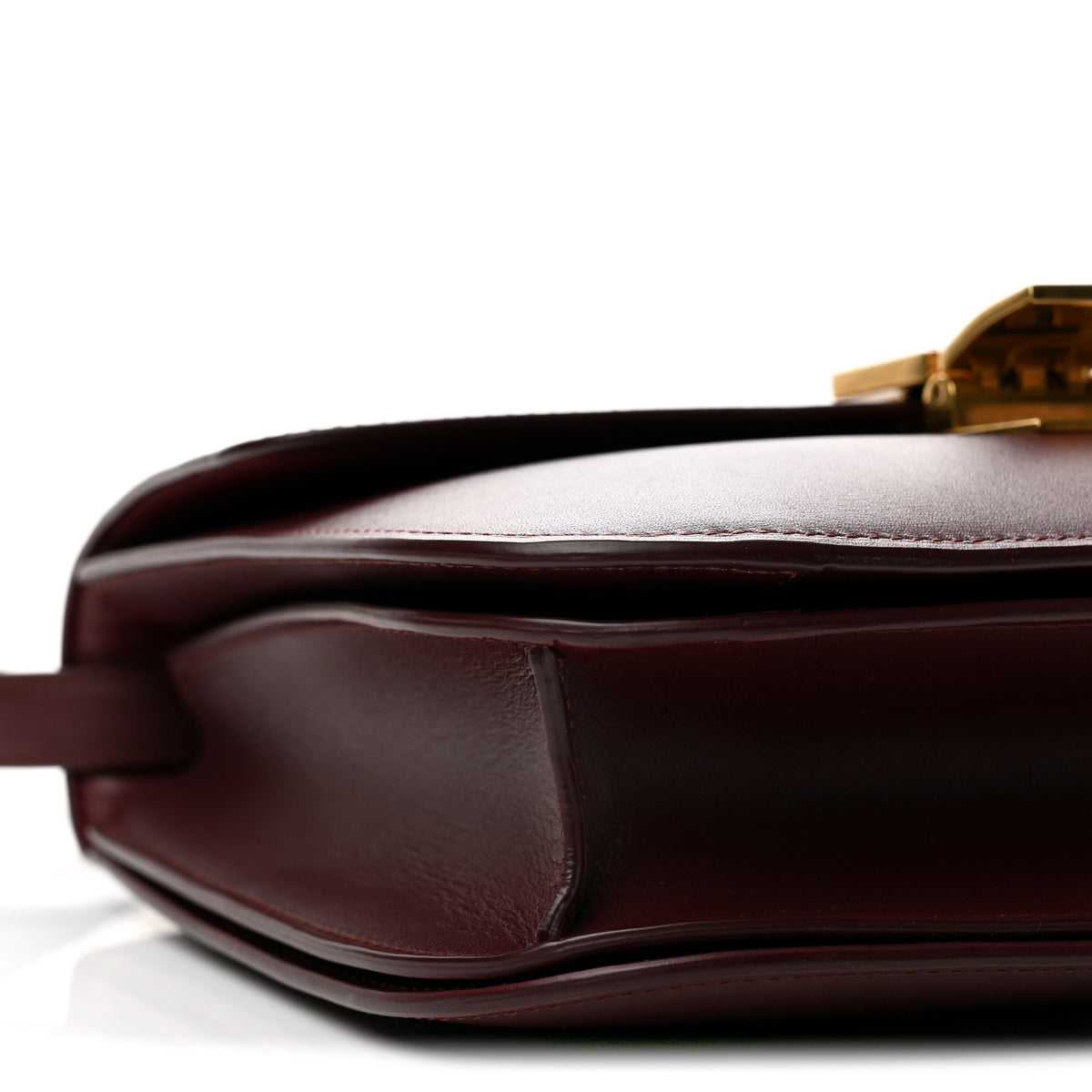 Box Calfskin Medium Classic Box Flap Bag Burgundy