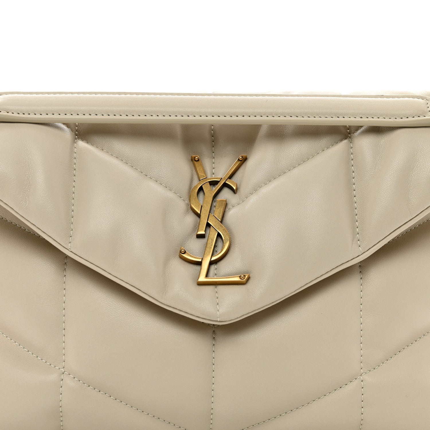 Saint Laurent Lambskin Quilted Small Loulou Puffer Monogram Chain Satchel Crema Soft 5 of 10