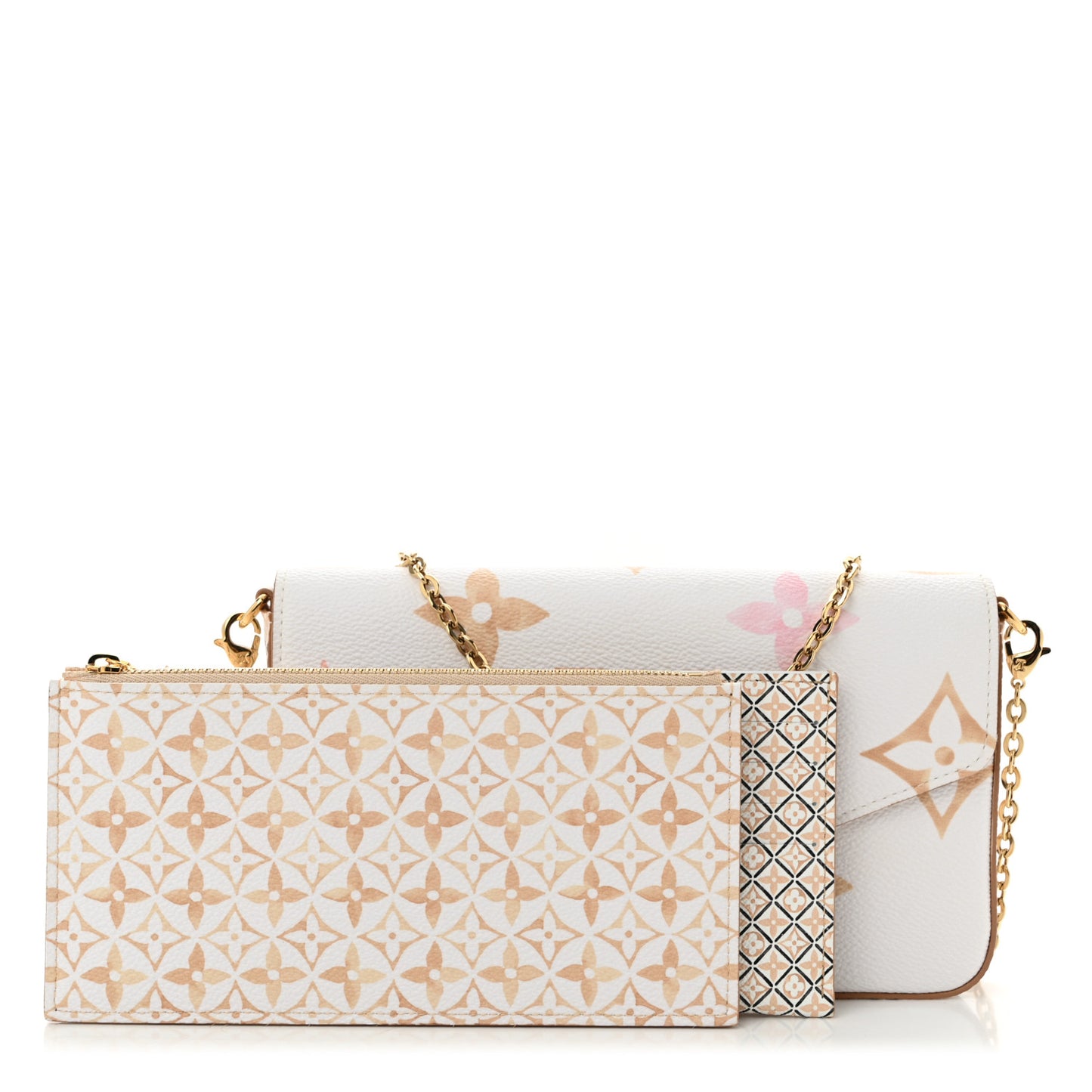 Monogram Giant By The Pool 2.0 Felicie Pochette Chain Wallet Beige