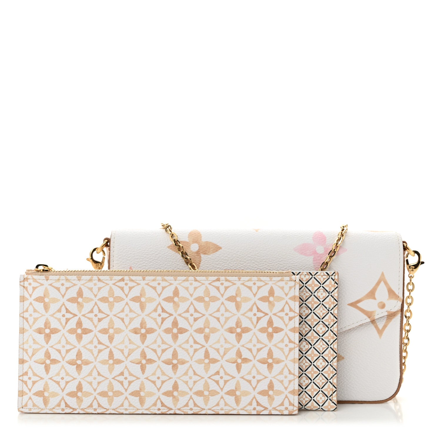 Louis Vuitton Monogram Giant By The Pool 2.0 Felicie Pochette Chain Wallet Beige 3 of 11