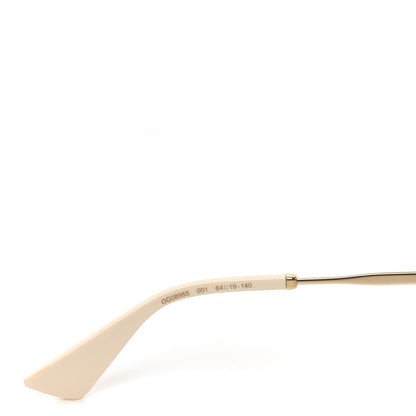 Gucci Metal Crystal Geometrical Frame Sunglasses GG0898S Silver Gold 6 of 7