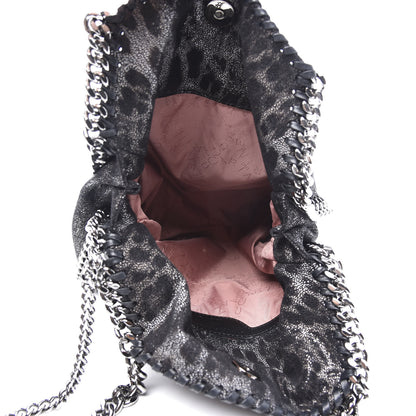 Stella McCartney Shaggy Deer Leopard Print Mini Falabella Tote Black 4 of 8