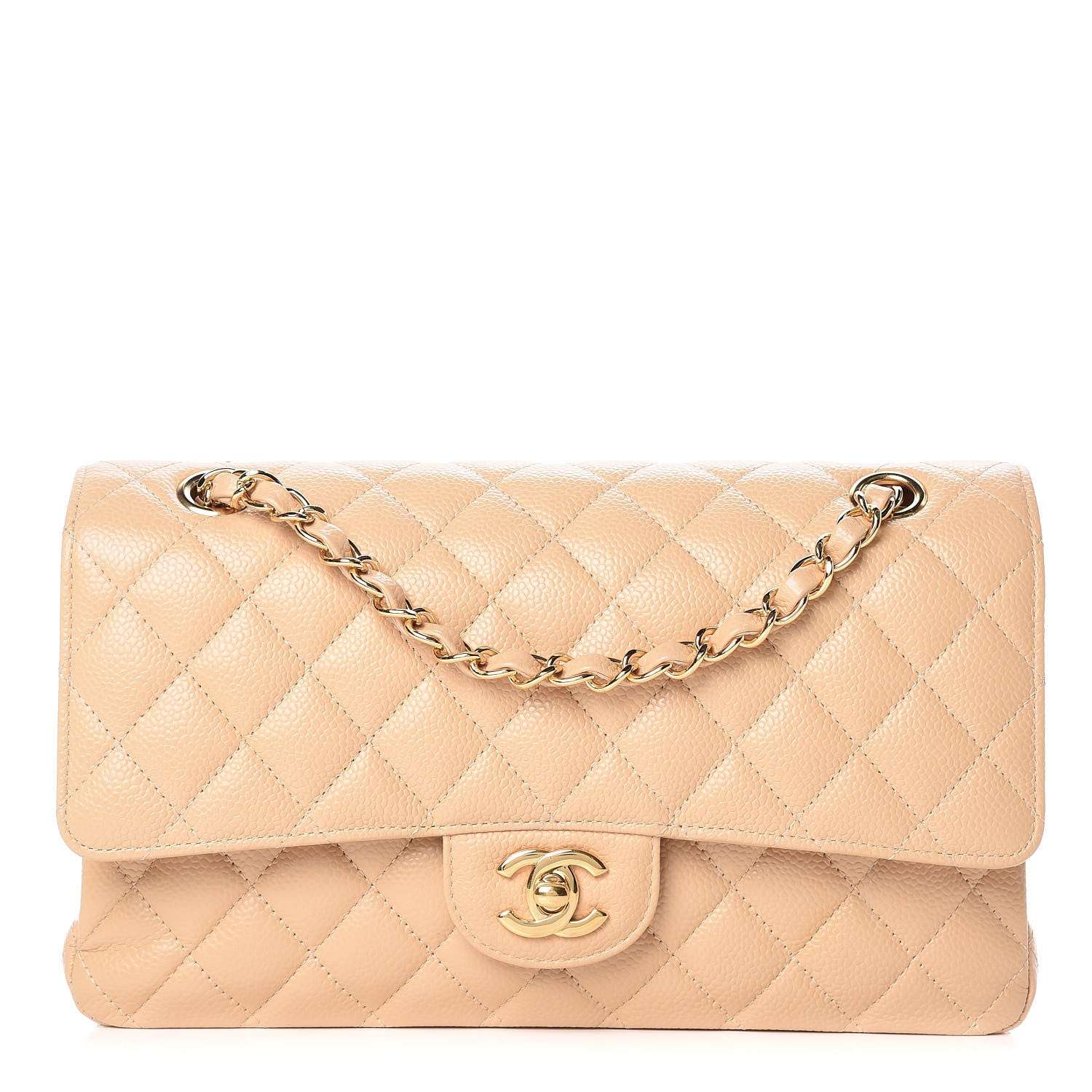 Chanel Caviar Quilted Medium Double Flap Beige Clair 1 of 9