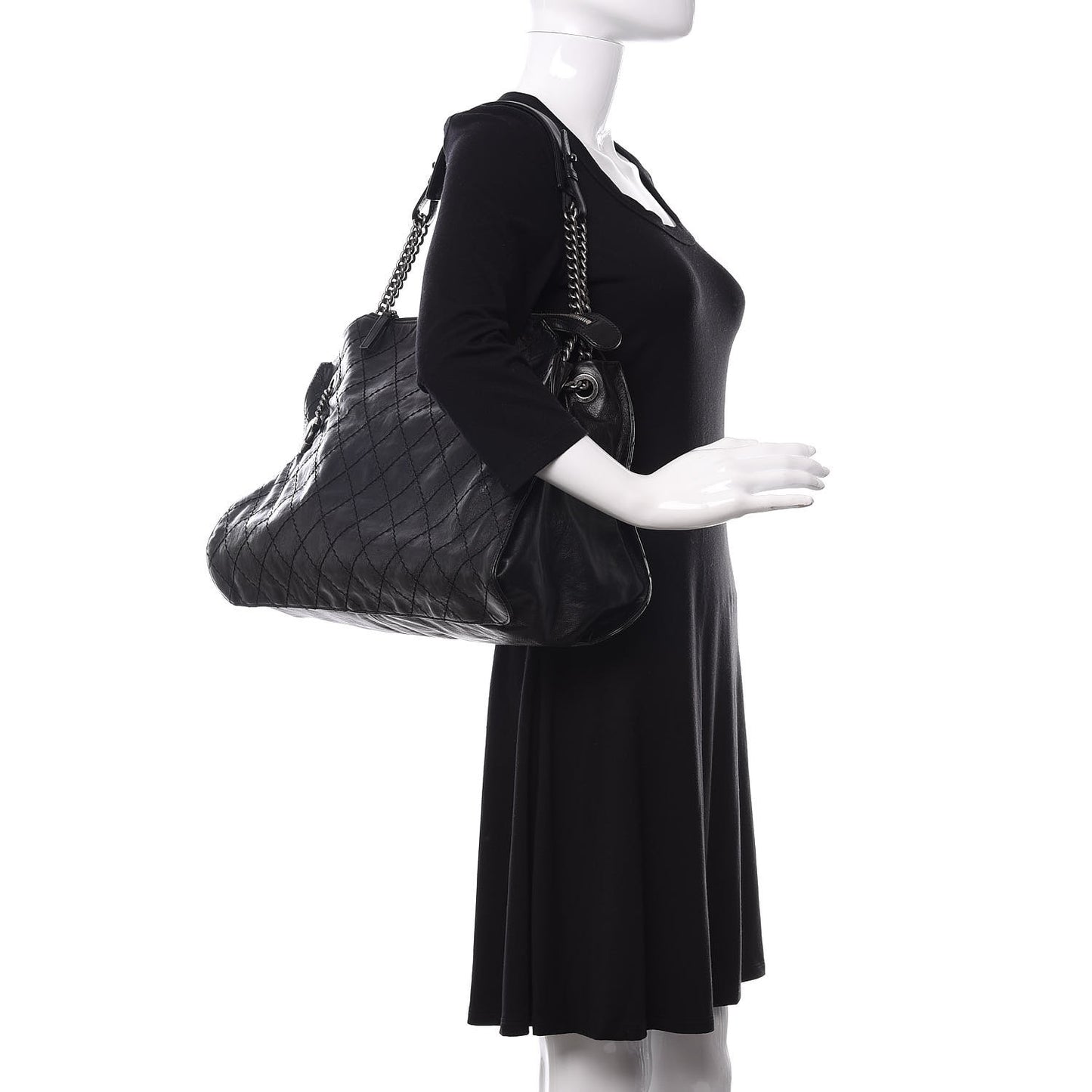 Calfskin CC Crave Tote Black