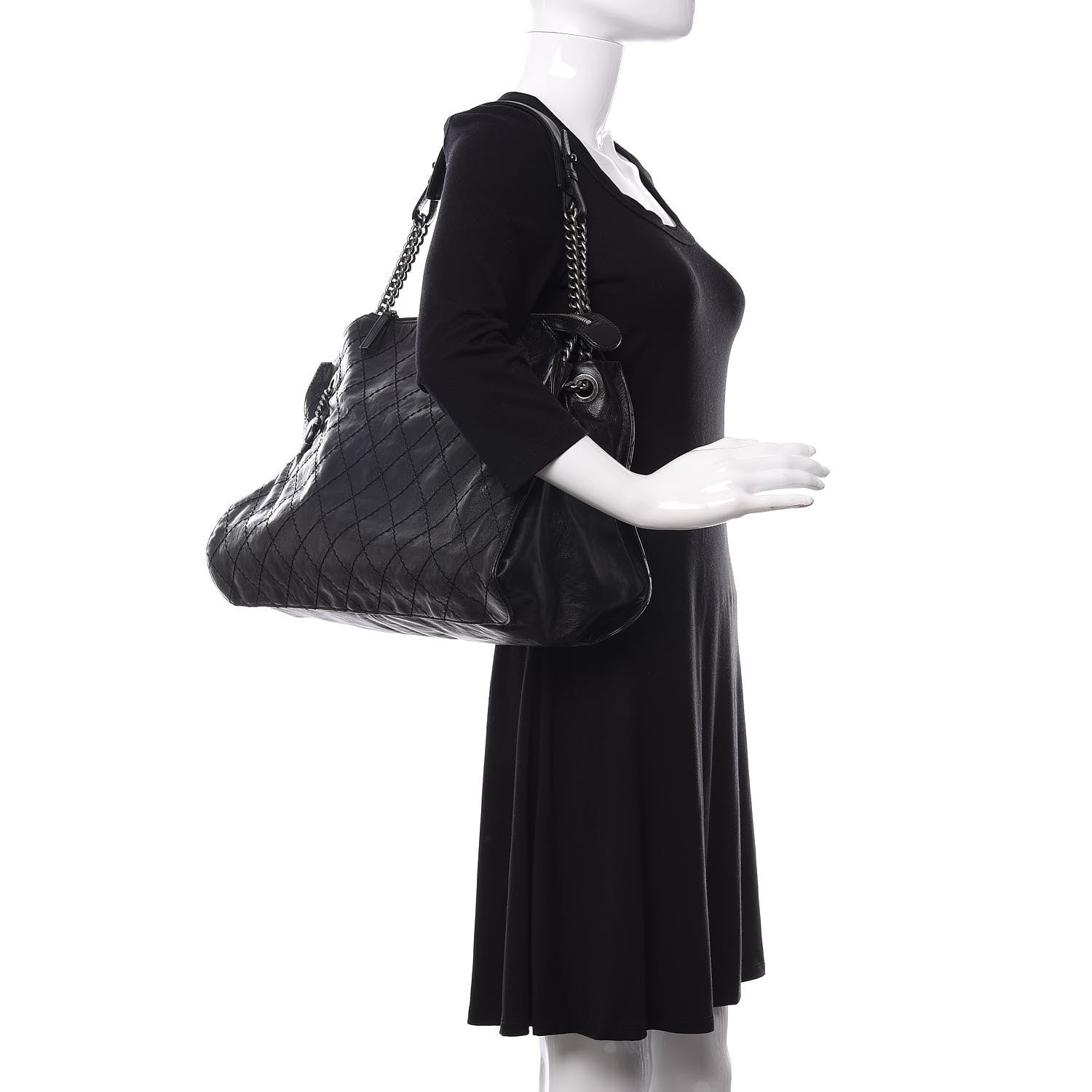Chanel Calfskin CC Crave Tote Black 2 of 10