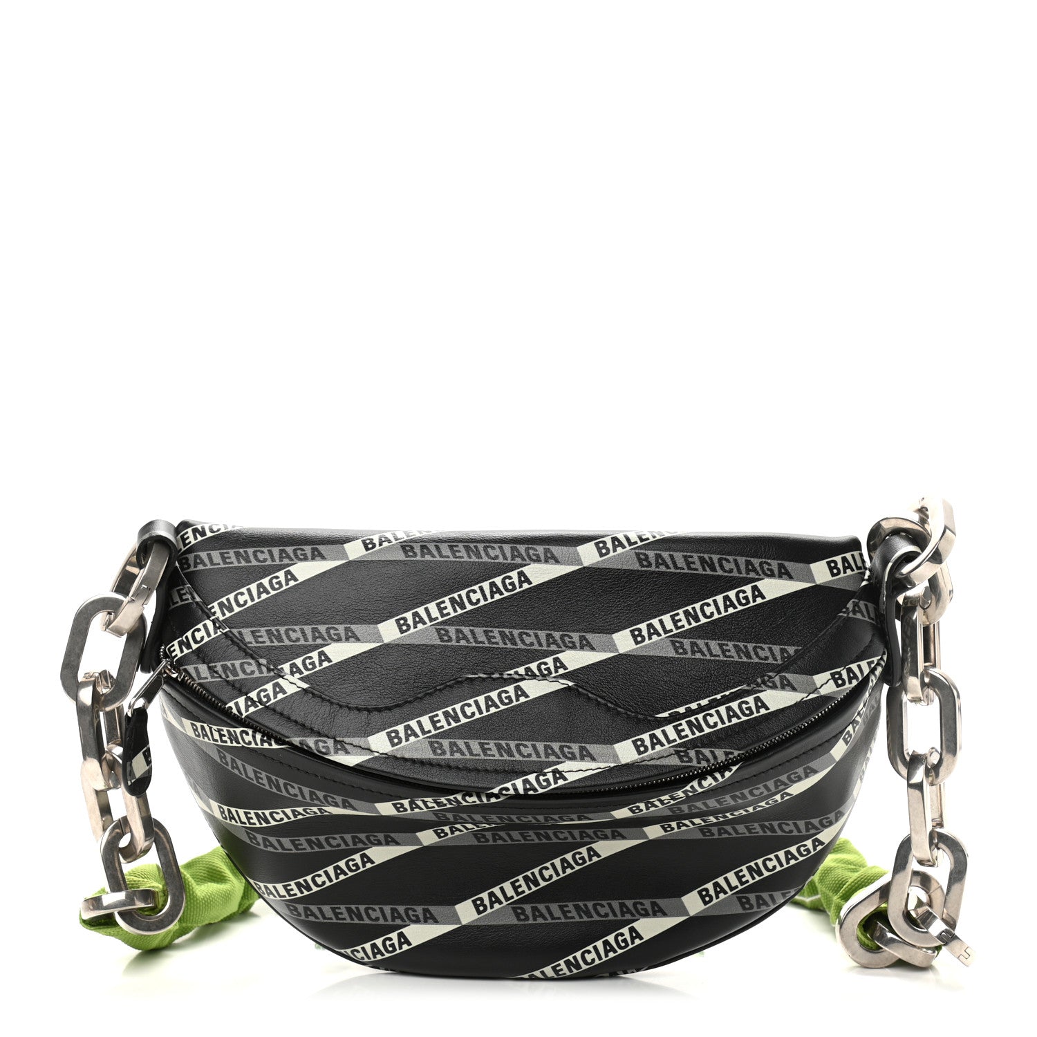 Balenciaga Calfskin Losange Monogram XS Souvenir Belt Bag Black Grey 1 of 12