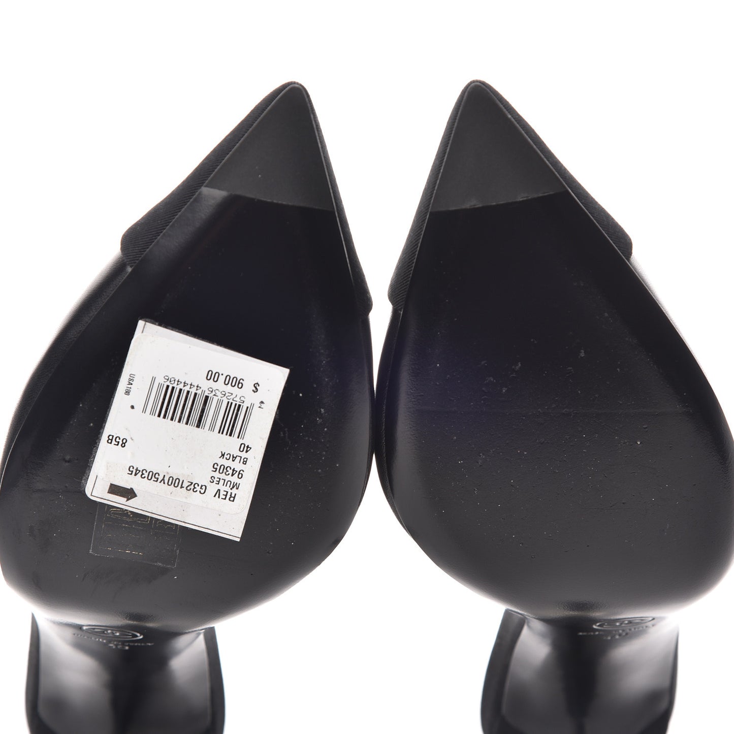 Goatskin Grosgrain Cap Toe Pearl Mule 40 Black