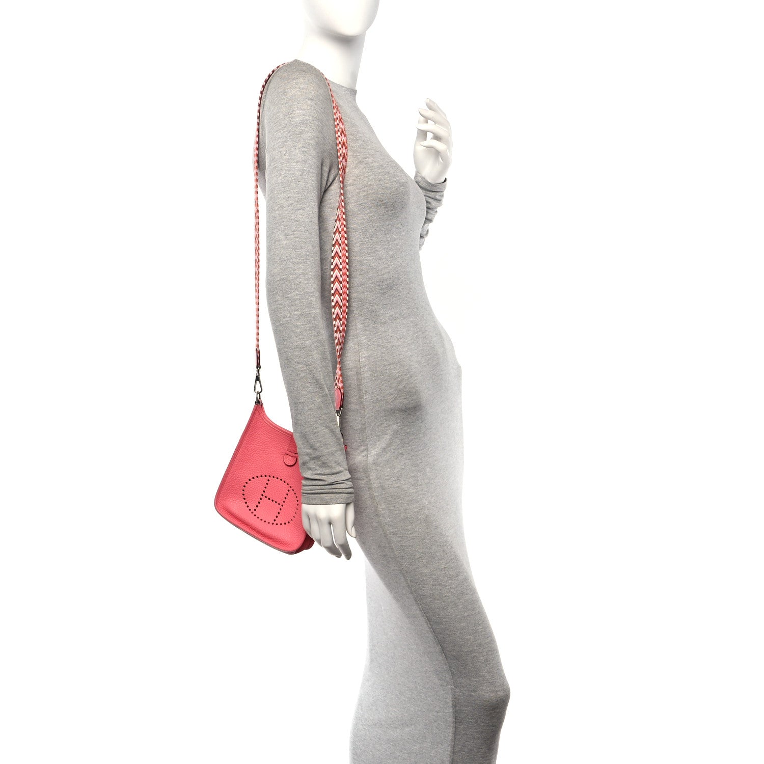 Hermes Taurillon Clemence Allegro Evelyne TPM Rose Azalee Rose Confetti 2 of 11