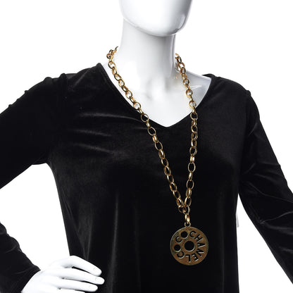 Chanel Oversized Coco Pendant Necklace Gold 2 of 6