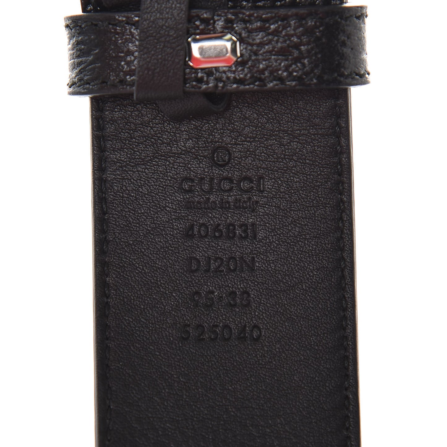 Textured Dollar Calfskin Nickel Double G 40mm Belt 95 38 Black