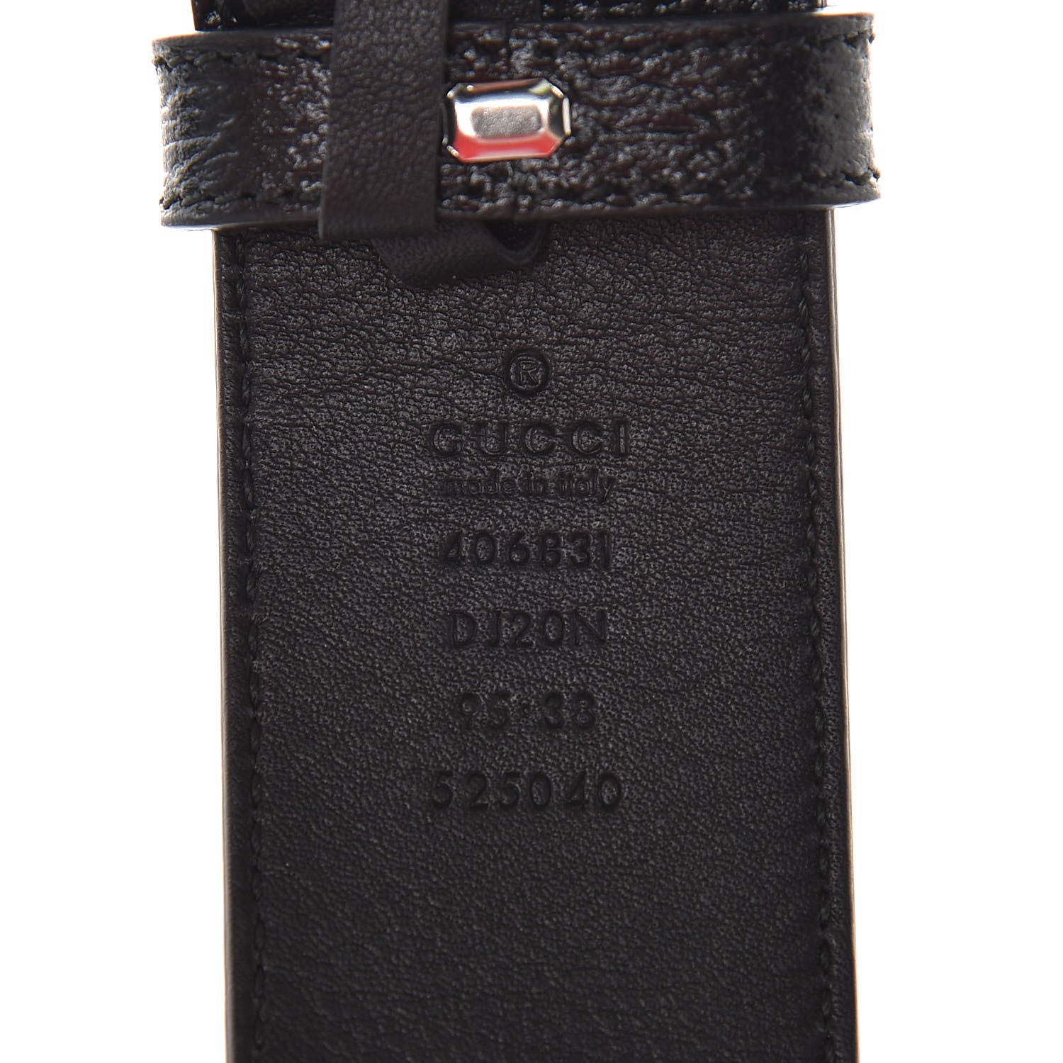 Gucci Textured Dollar Calfskin Nickel Double G 40mm Belt 95 38 Black 4 of 7