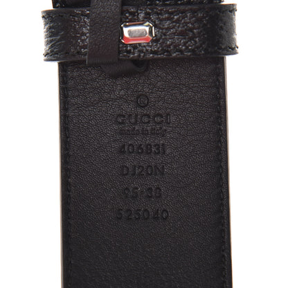 Gucci Textured Dollar Calfskin Nickel Double G 40mm Belt 95 38 Black 4 of 7