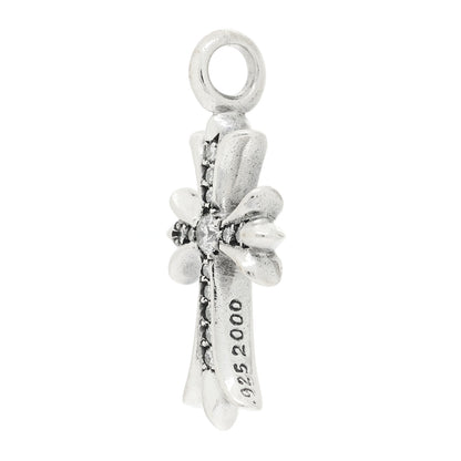 Chrome Hearts Sterling Silver Diamond CH Tiny Cross Pave Pendant 4 of 5