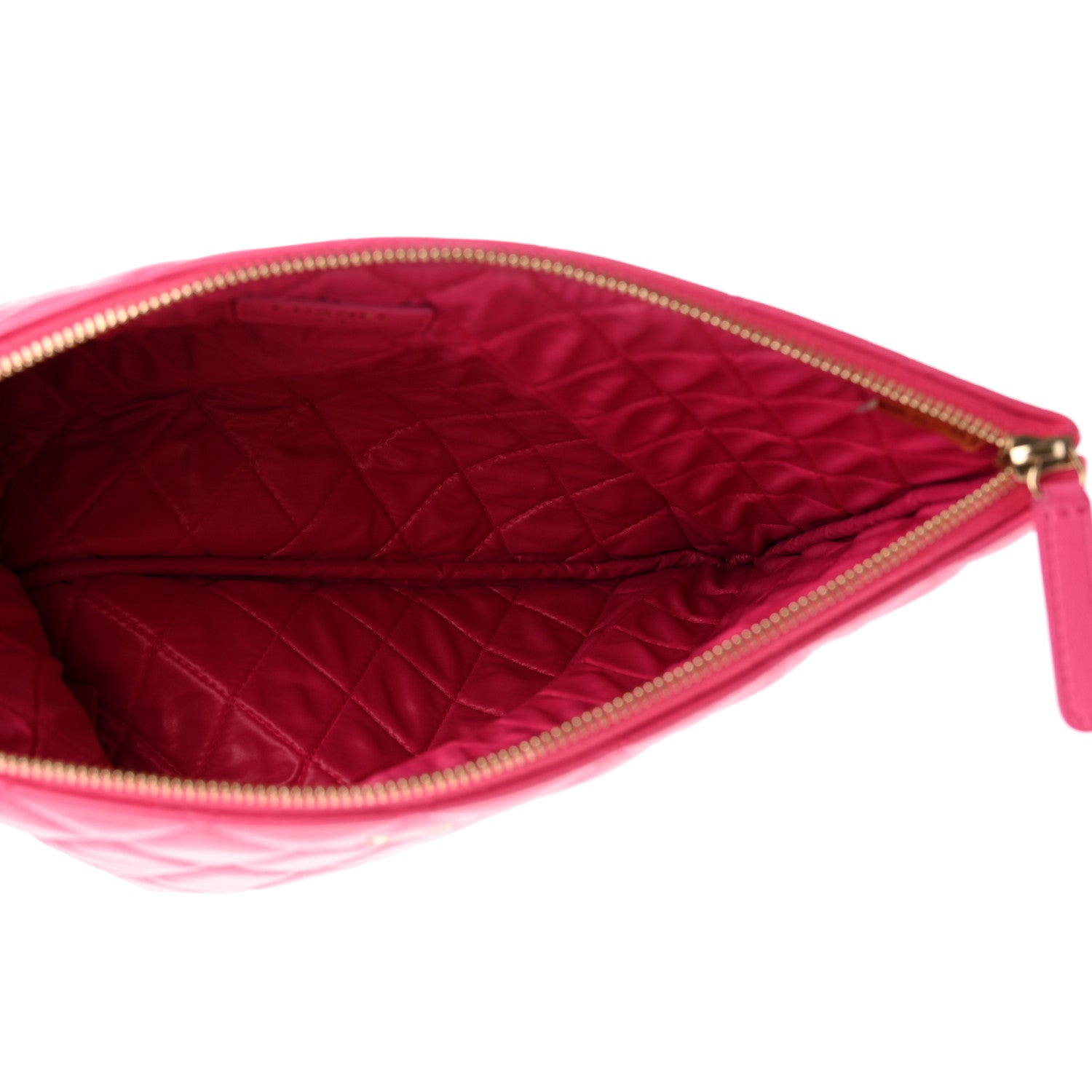 Chanel Lambskin Quilted Medium Cosmetic Case Dark Pink 5 of 14