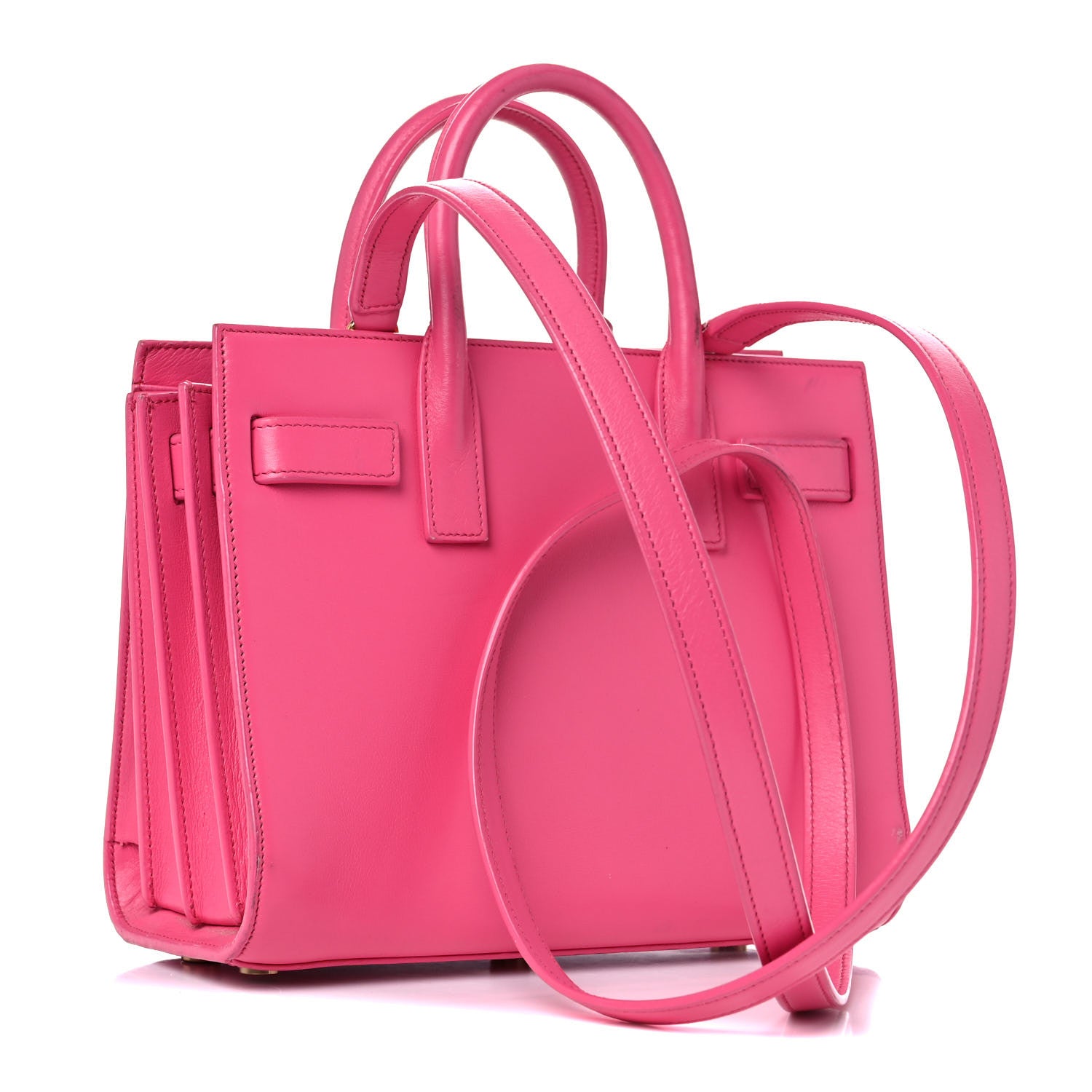 Saint Laurent Calfskin Nano Sac De Jour Lipstick Fuchsia 3 of 24