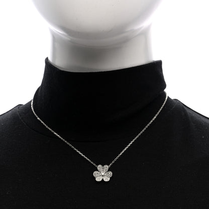 Van Cleef & Arpels 18K White Gold Diamond Small Frivole Pendant Necklace 2 of 4