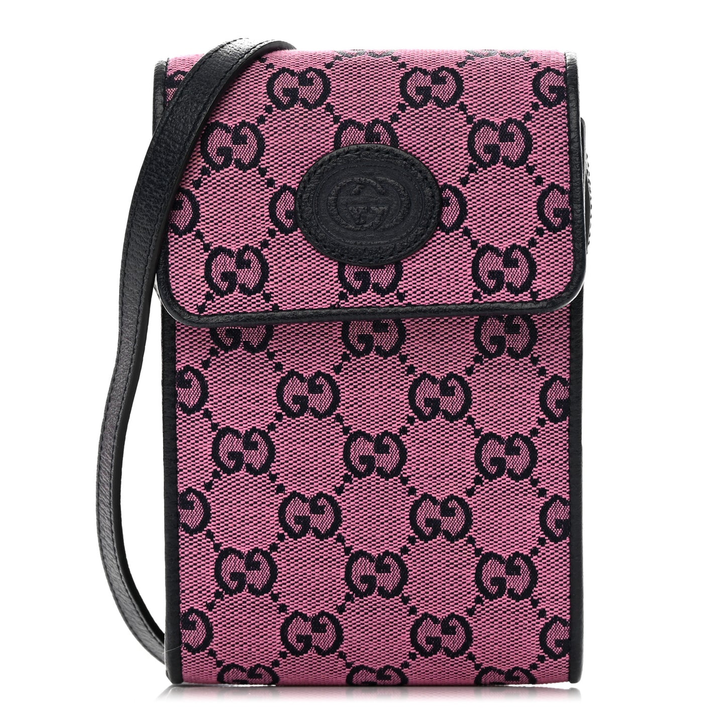 Monogram Multicolor Textured Calfskin Mini Retro Interlocking G Crossbody Bag Pink