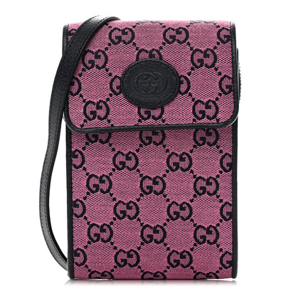 Gucci Monogram Multicolor Textured Calfskin Mini Retro Interlocking G Crossbody Bag Pink 1 of 11
