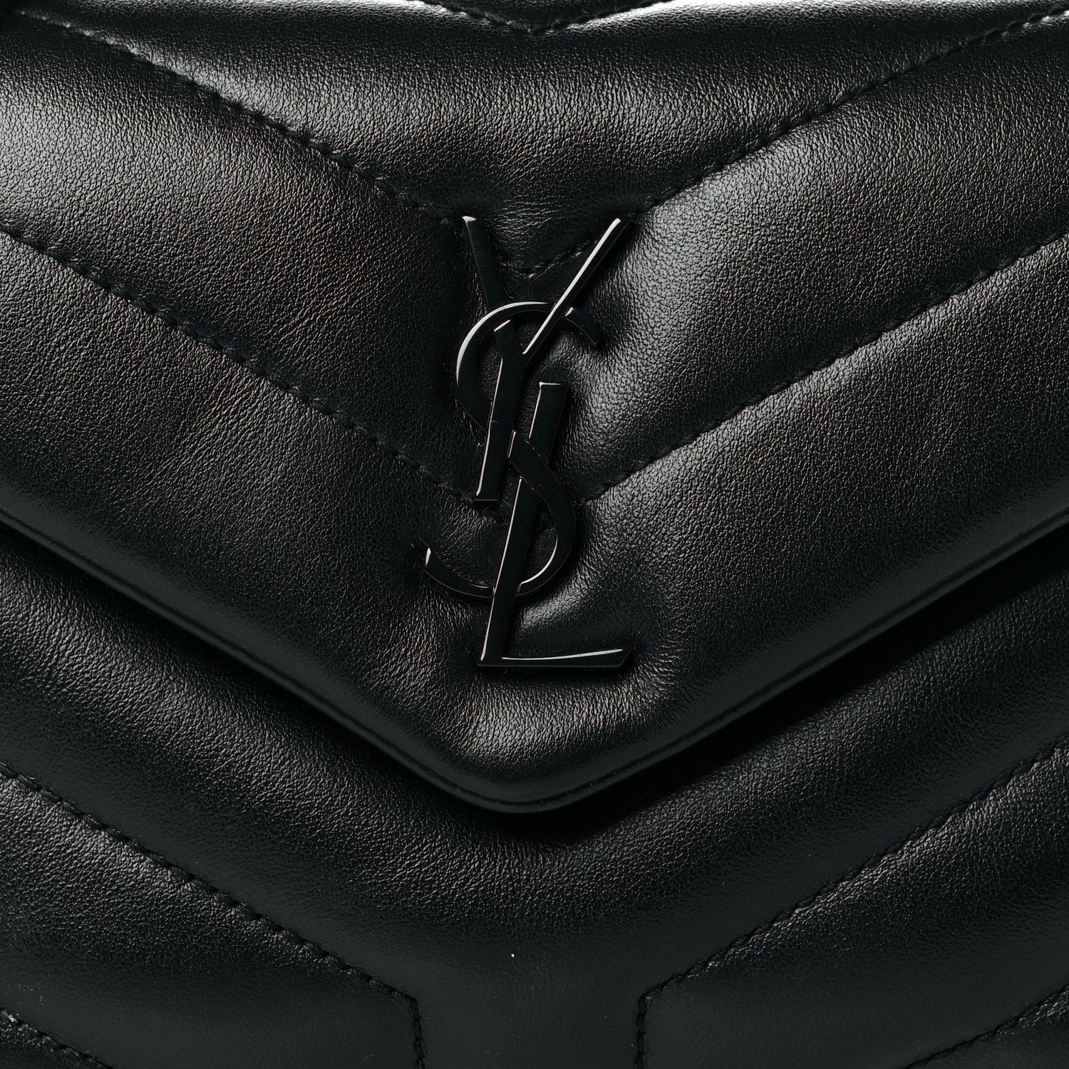 Saint Laurent Calfskin Y Quilted Monogram Toy Loulou Crossbody Bag Black 8 of 13