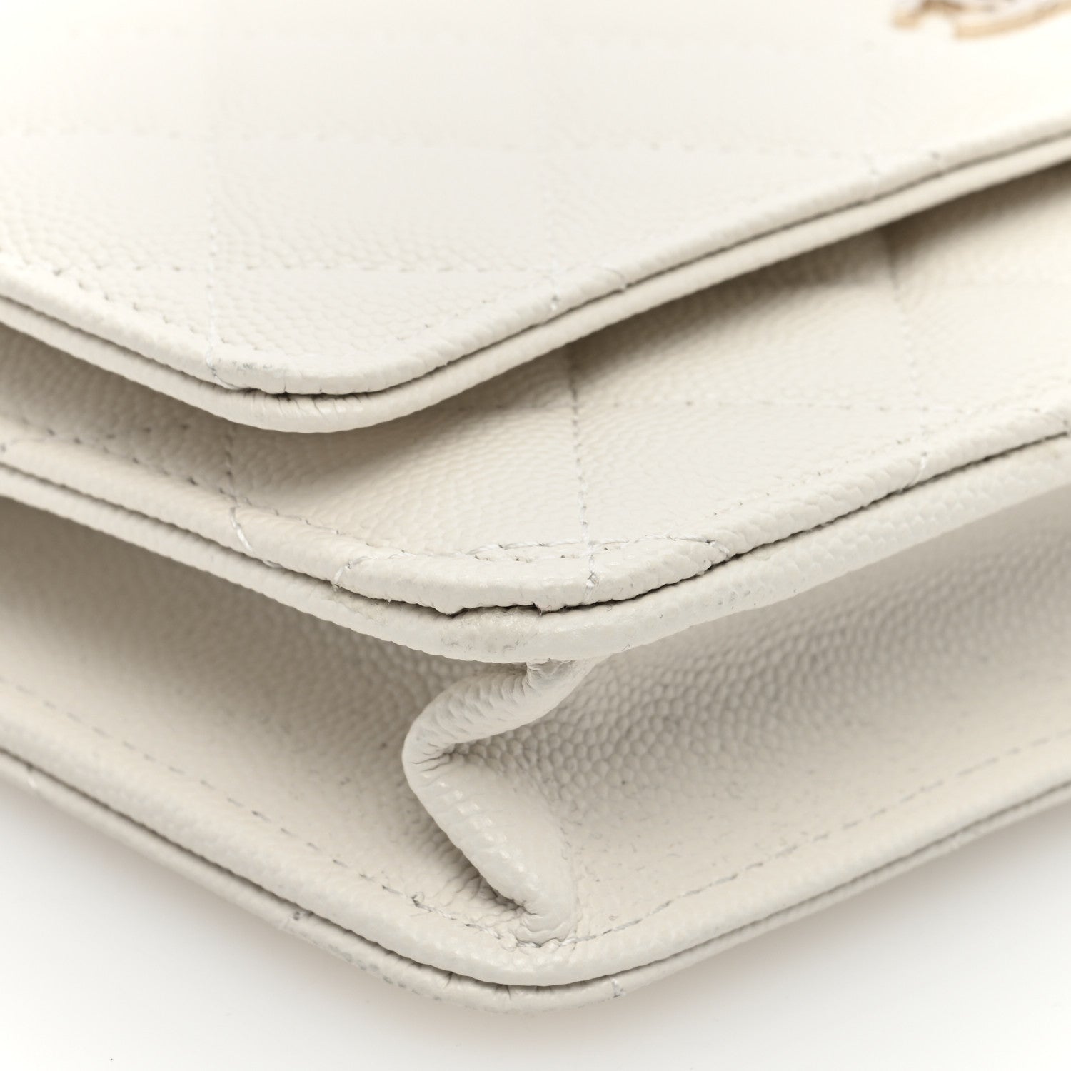 Chanel Caviar Quilted Wallet on Chain WOC White 9 of 11