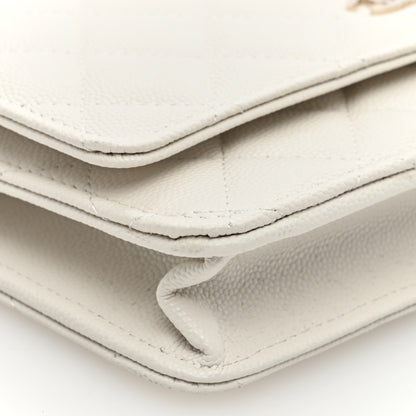 Chanel Caviar Quilted Wallet on Chain WOC White 9 of 11