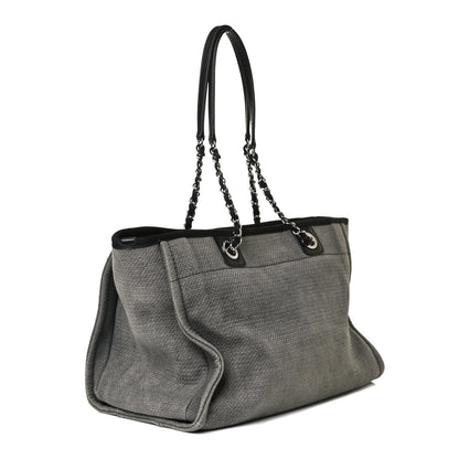 Chanel Canvas Small Deauville Tote Grey 3 of 10