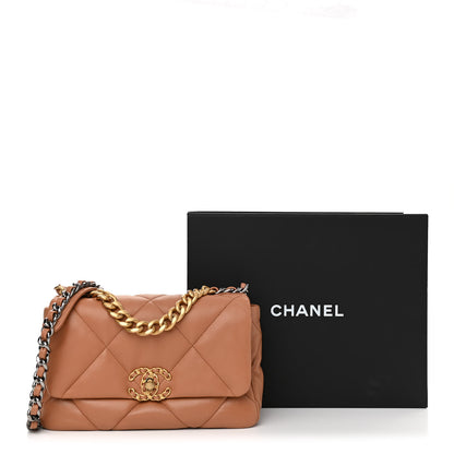 Chanel Lambskin Quilted Medium Chanel 19 Flap Brown 11 of 11