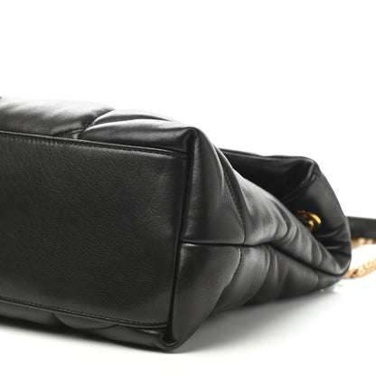Saint Laurent Lambskin Quilted Medium Loulou Puffer Monogram Chain Satchel Black 6 of 11
