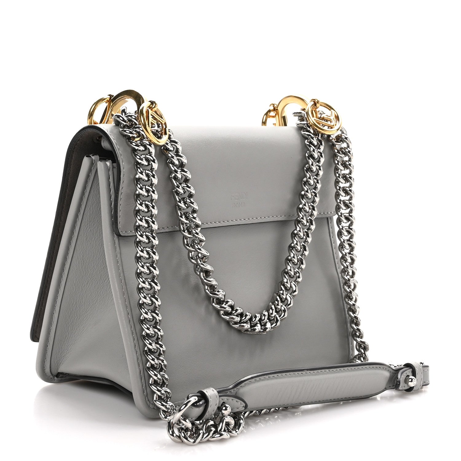 Fendi Vitello Century Opaco F is Fendi Small Kan I Shoulder Bag Grigio Perla 3 of 10