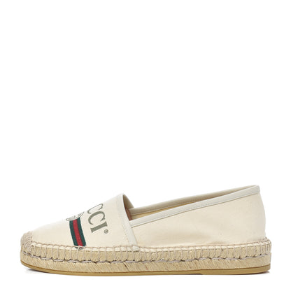 Gucci Canvas Logo Espadrilles 35 Greggio White 1 of 10